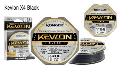 KONGER PLECIONKA KEVLON X4 BLACK 150m 0,10mm