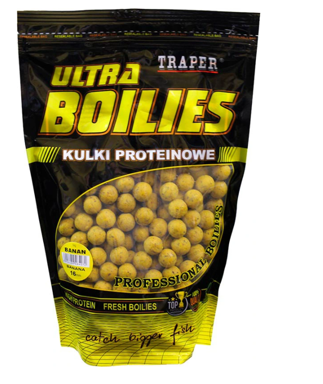 TRAPER KULKI PROTEINOWE ULTRA 1kg 16mm BANAN