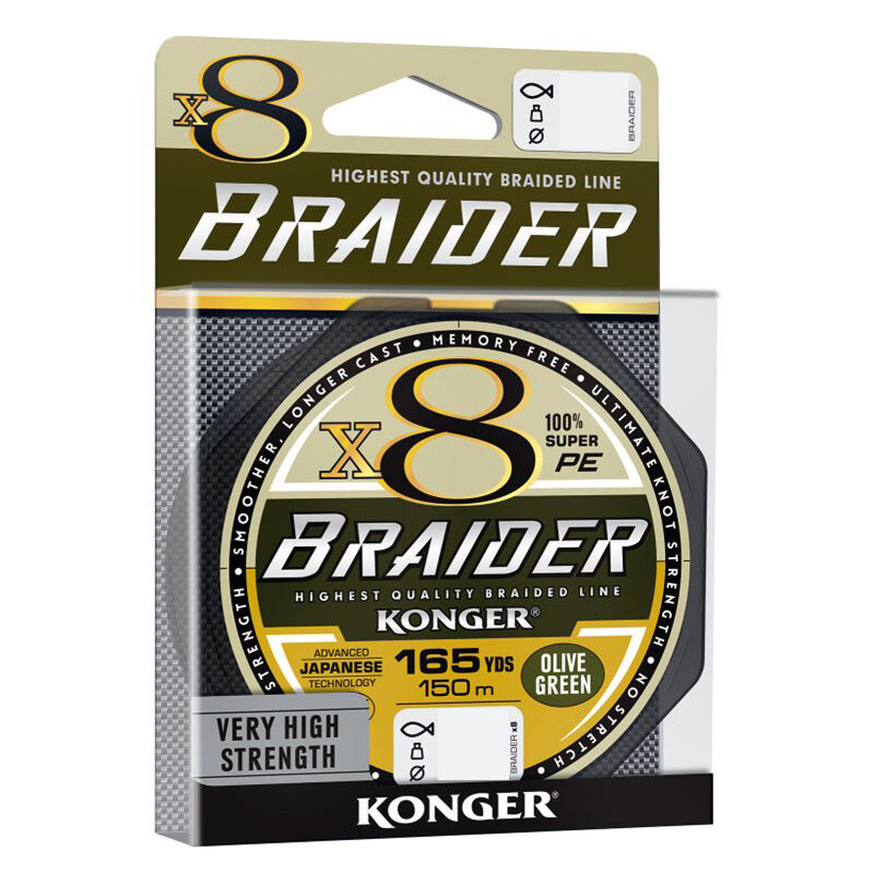 KONGER PLECIONKA X8 BRAIDER OLIVE GRENN 150m 0,18mm
