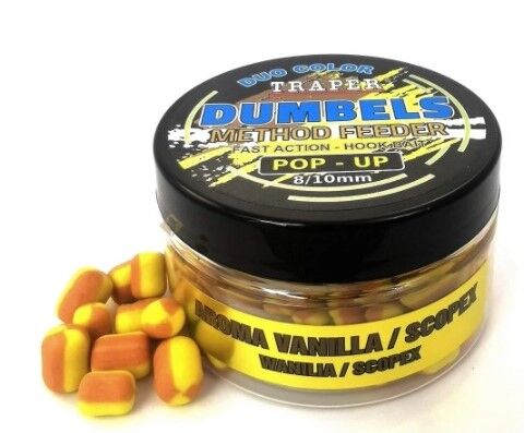 TRAPER DUMBELS DUO COLOR POP-UP MF WANILIA/SCOPEX 8/10MM 30G