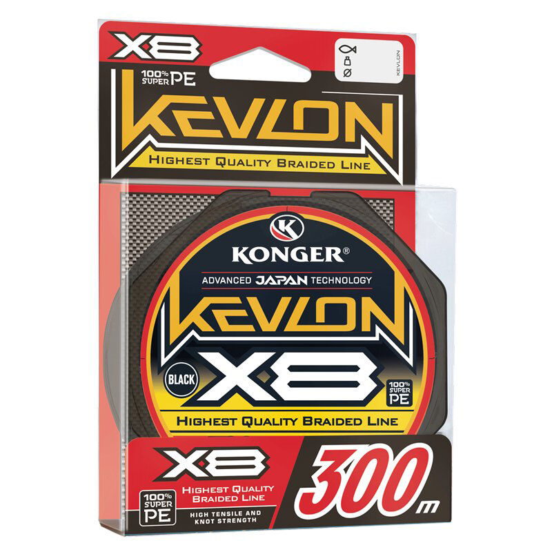 KONGER PLECIONKA KEVLON BLACK X8 0,20mm 300m