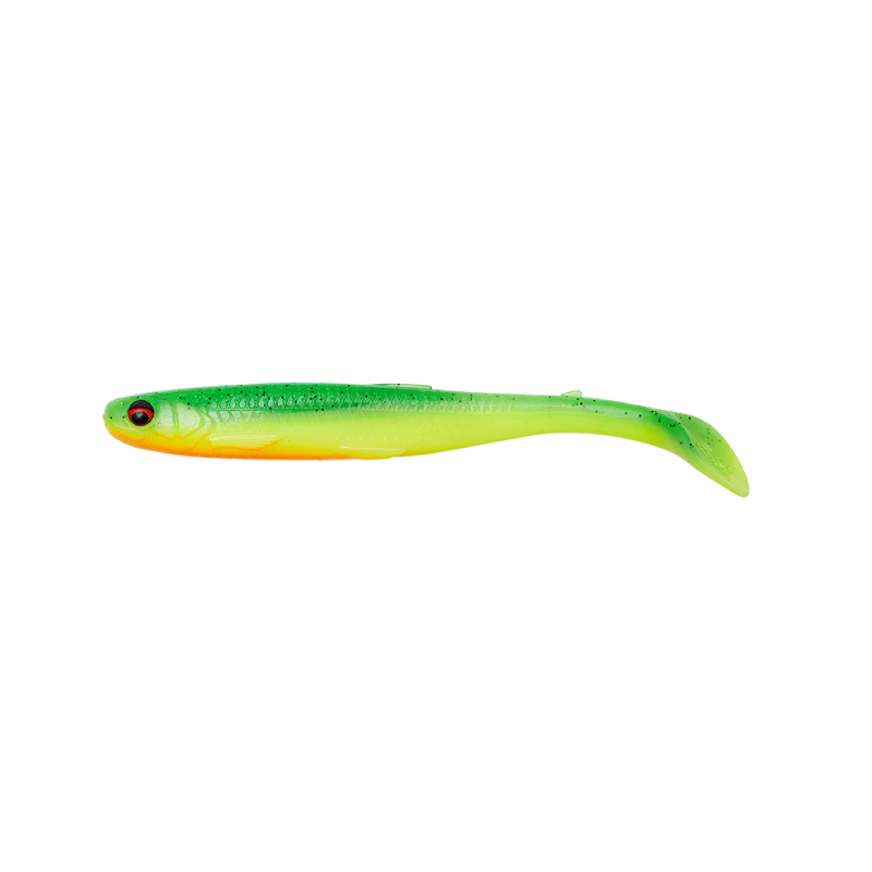 SAVAGE GEAR SLENDER SCOOP SHAD 9cm  GREEN YELLOW