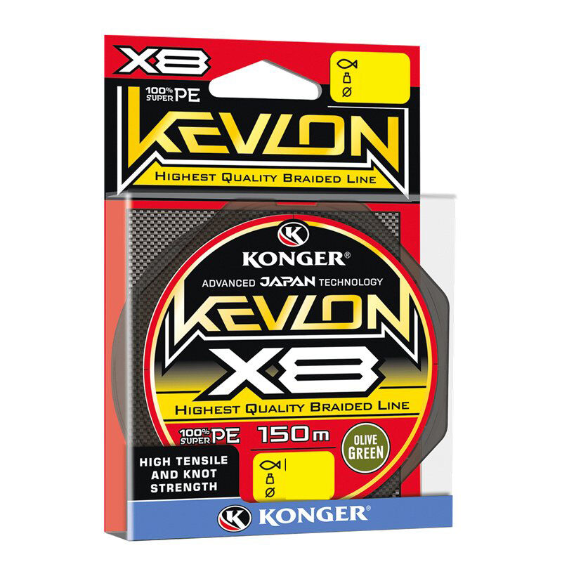 KONGER PLECIONKA KEVLON OLIVE GREEN X8 0,10mm 150m
